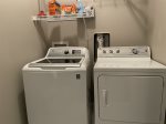 Washer/Dryer with laundry detergent and dryer sheets provided